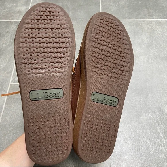 L.L.Bean Mens Flannel Lined Leather Ranger Moc Toe Chukka Boots, Size 9 - Picture 13 of 14